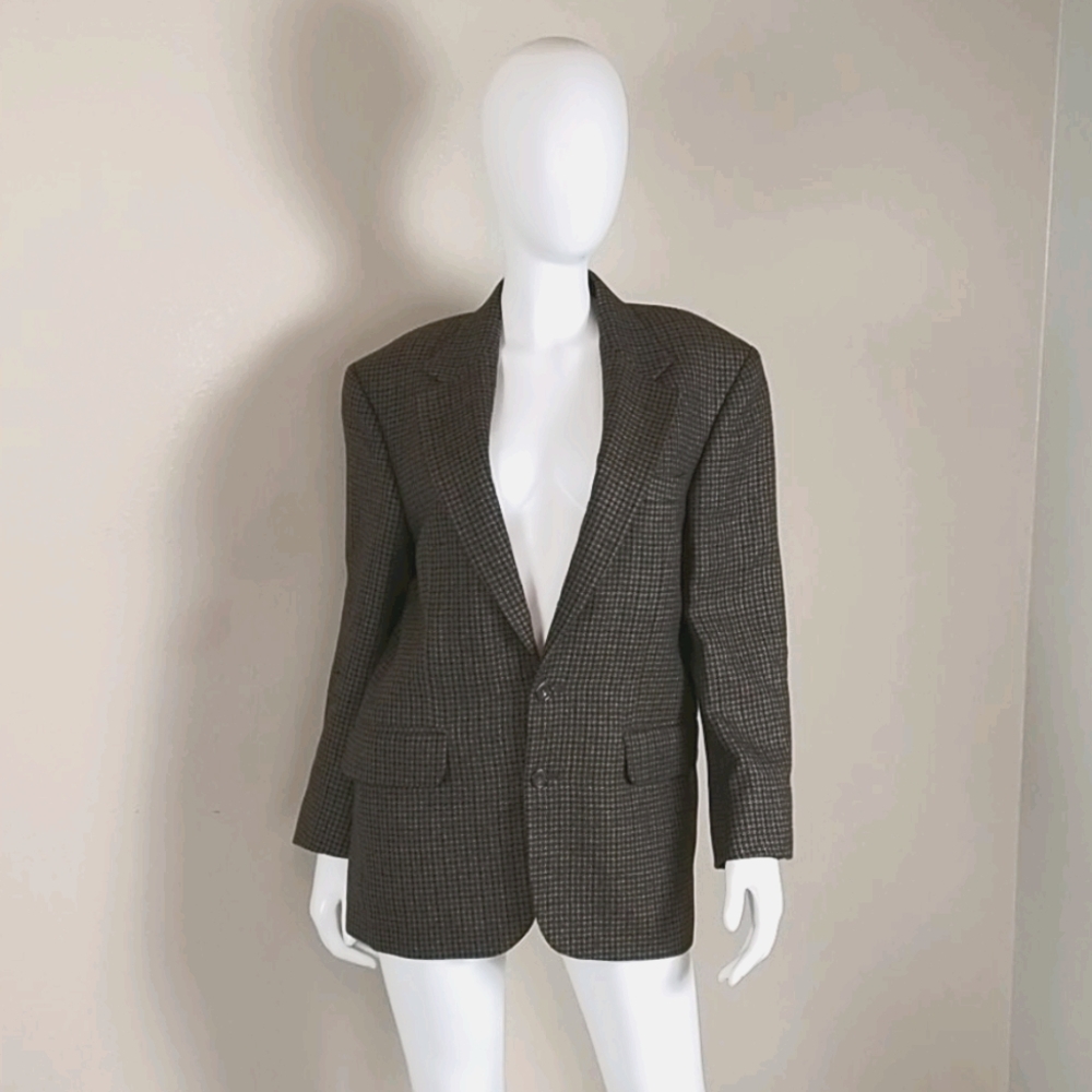 Oscar de la Renta Houndstooth Blazer Jacket
